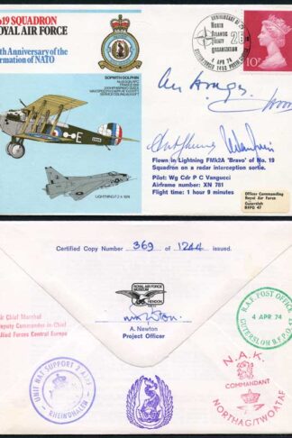 RAF23c No.19 Squadron 25th Ann of the Formation of NATO Signed by four