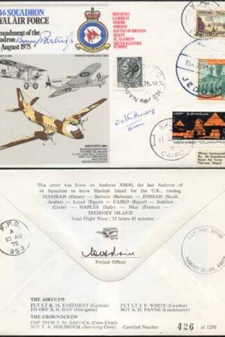 RAF36c No.46 Squadron Disbandment of the Squadron Signed by Pilot and Dean (A)