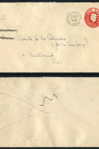 ESC806 KGVI 1 1/2d Brown and 1d Red Compound Envelope Used