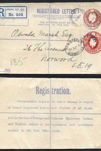 RF32 KGV 3d and 1d Compound Registered Envelope size G used