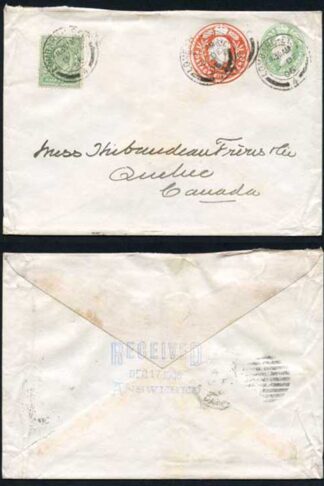 ESC681 KEVII 1/2d Yellow Green and 4d Orange with 1/2d Stamp