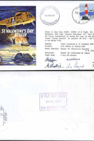 RD10a St Valentines Day Rescue Signed by Sea King Crew