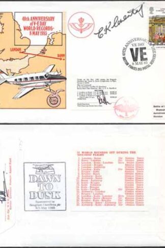 RD7a 40th Ann of V-Day World Records 8 May 1985 Signed by Pilot and Vice Chair