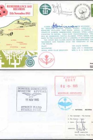 RD8a Remembrance Days Records 11th November 1985 Crew Signed