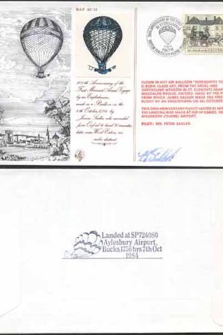 AC13 200th Ann Of First Flight by an Englishman Signed by Peter Sadler