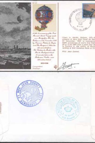AC8b 200th Ann of First Manned Aerial Voyage Signed by Jean Donnet (B)