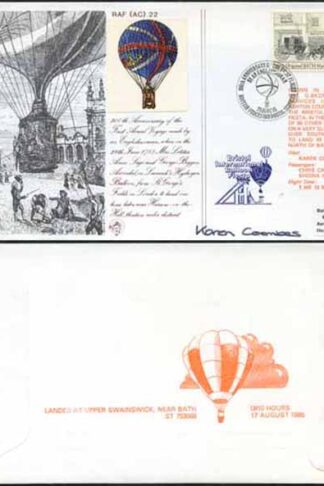 AC22b 200th Ann of the First Flight by an Englishman Signed by Karen Coombes (A)