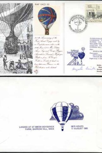 AC22c 200th Ann of the First Flight by an Englishman Signed by Angela Smith