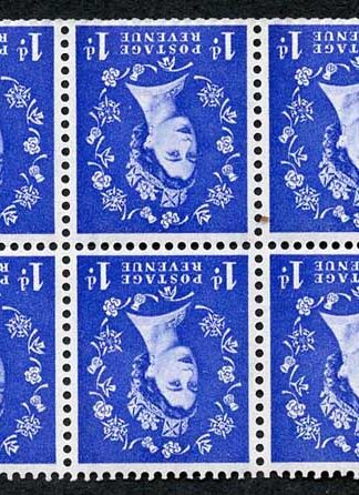 SB39a 1d Wmk Crowns Inverted Graphite Line Booklet Pane of 6 U/M