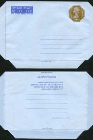 ASP75 4p Bistre Stamped to order Airmail Letter Sheet Format D DOUBLE one Albino