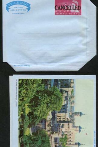 APS4 6d Pictorial View of the Houses of Tower Bridge Air Mail Letter Sheet CANC