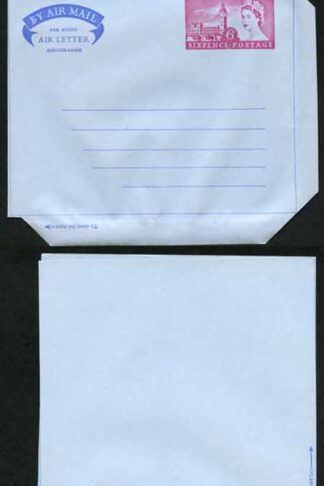 AP10 6d Parliament Stamp Air Mail Letter Sheet (Cut/Same lengths Address) SCARCE