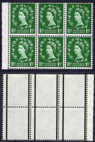 SB70 1 1/2d 2nd Graphite Wmk Upright Booklet Pane U/M Good Perfs