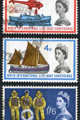 SG639p/41p 1963 Ninth International Lifeboat Phosphor Set Fine Used