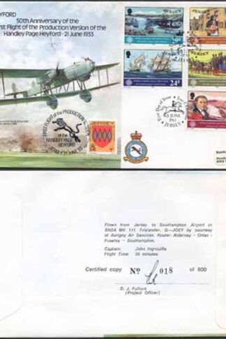 B18d 50th Ann of 1st Flight Production of H.P. Heyford Bearing Set of Jersey (A)