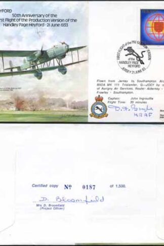 B18c 50th Ann Handly Page Heyford Signed by M.R.A.F. Dermot Boyle (R)