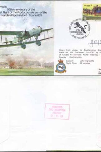 B18b 50th Ann of 1st Flight Production of H.P. Heyford Pilot Signed