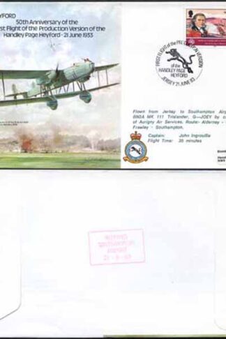 B18a 50th Ann of 1st Flight Production of H.P. Heyford Standard Cover