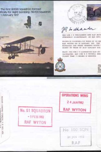 B8c 1st British Sqn Night bombing Signed by J.C. Williamson (O)