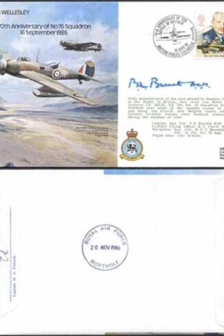 B22c 70th Ann of No.76 Squadron Signed by Sir B. Burnett (B)