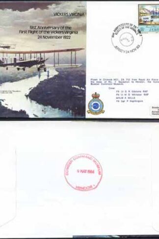 B13a 61st Ann First Flight of the Vickers Virginia Standard Cover