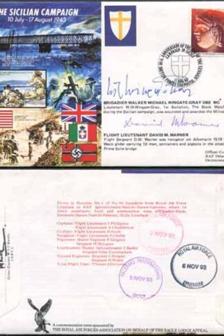 JS43/8c The Sicilian Campaign Signed by W.M. Wingate-Gray and D.M. Warner