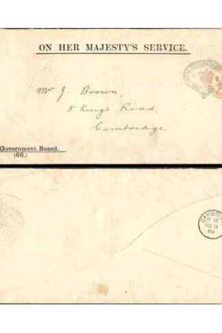 1900 On Her Majestys printed envelope used