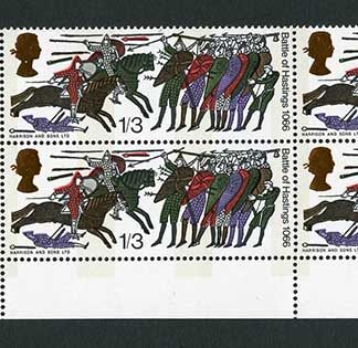 SG712p 1966 1/3 Hastings with Four Phosphor Bands and a Red Colours Shift U/M