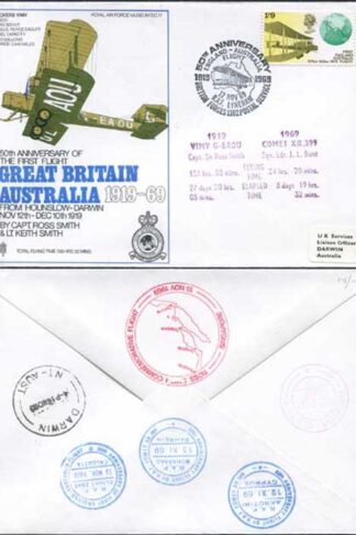 SC11a 50th Ann of the 1st Flight Great Britain - Australia Standard Cover