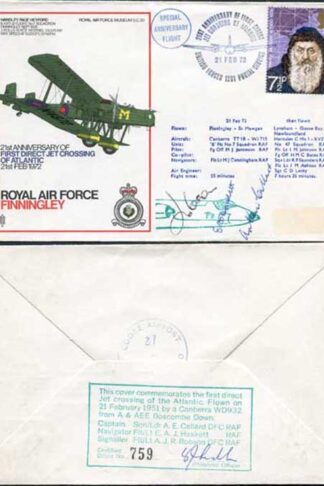 SC20c 21st Ann 1st Direct Jet Crossing of Atlantic Signed by Original Crew