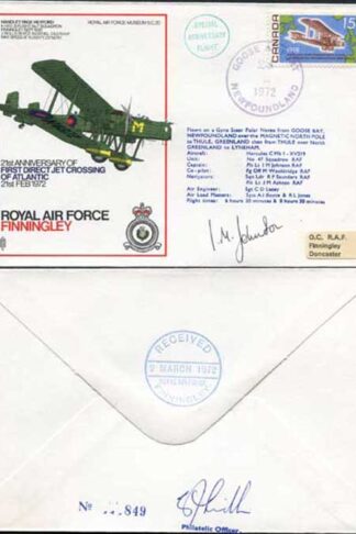 SC20 d 21st Ann 1st Direct Jet Crossing of Atlantic Signed by I.M Johnson