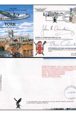 RAF(PandP)19d York Special Signed by J.H. Armstrong and Sir John Curtiss