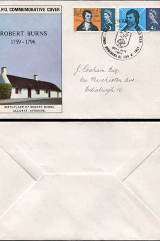 SG685/6p FDC 25 Jan 1966 Burns (Phos) That man to man the ward oer Edinburgh Pmk