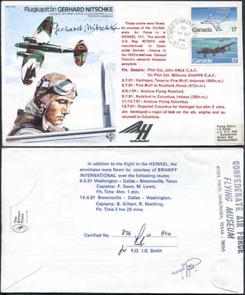 TP16c Flugkapitan Gerhard Nitschke Personally Signed by Gerhard Nitschke