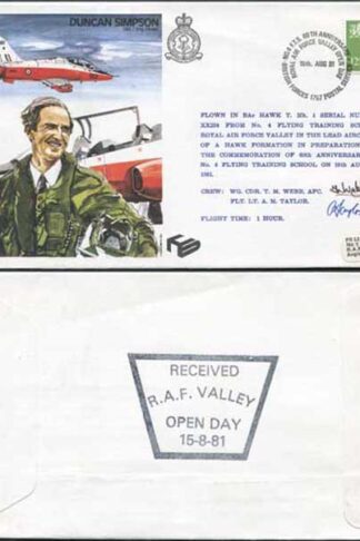 TP20b Duncan Simpson OBE. Ceng. FRAeS. Pilot Signed