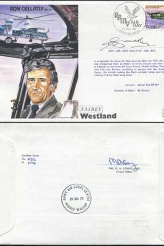 TP4c Ron Gellatly OBE. AFC. Signed by Sqn Ldr Ron Gellatly (A)