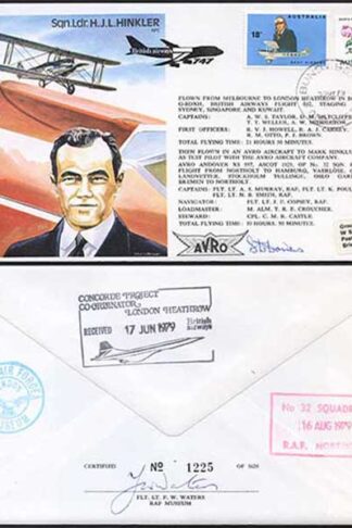 TP3c Sqn Ldr H.J.L. Hinkler AFC. Signed by Stewart D. Davies (A)
