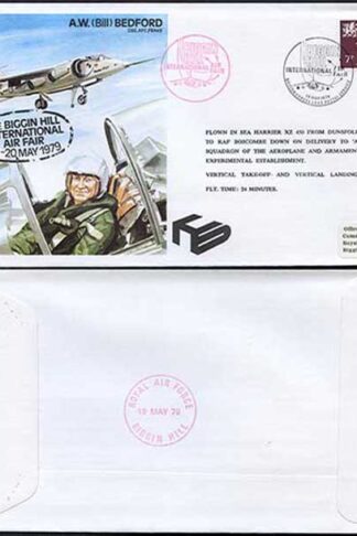 TP6c A.W. (Bill) Bedford OBE.AFC.FRAeS Standard Cover Flown in Sea Harrier XZ 4