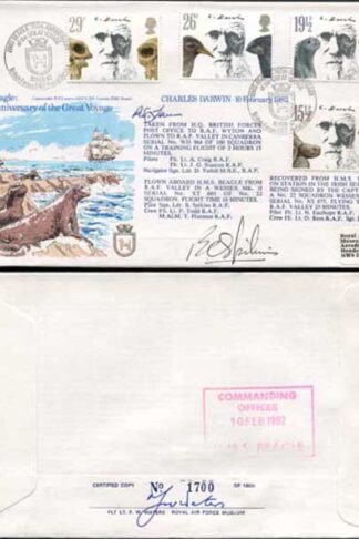 RFDC9 Charles Darwin Signed by R.E Laverty and Squadron Leader Spikins (A)