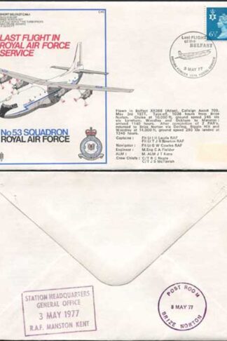 C46a Last Flight of the Belfast in RAF Service Standard Cover