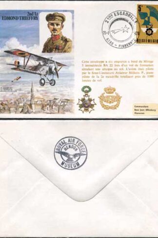C55d 2nd Lt Edmond Thieffry Standard Cover Signed