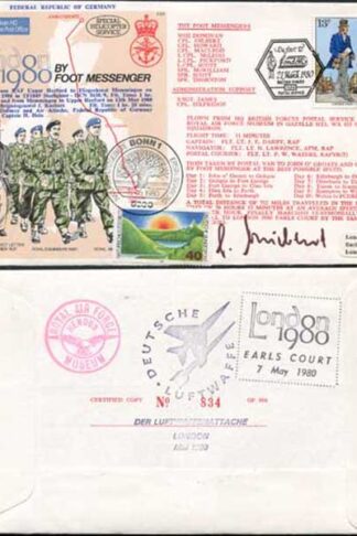 C64e To London by Foot Mesenger Signed by Brigadegeneral J. Kuebart (A)