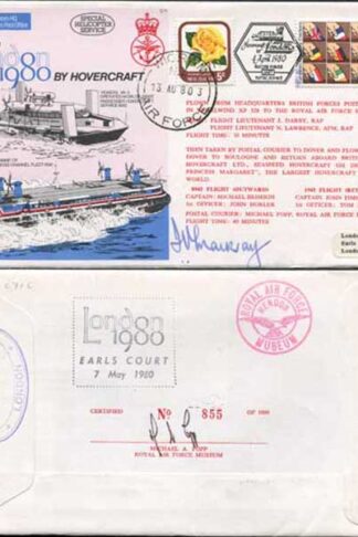 C71c To London by Hovercraft 1980 Signed by Air Commodore Ivor Mackay (A)
