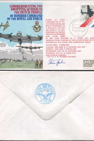 C76b Dropping Food to Dutch People by Bomber Command Signed by Captain