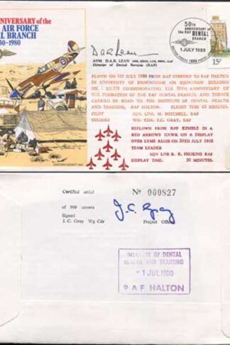C77c 50th Ann of the RAF Dental Branch Signed by AVM D.A.R. Lean