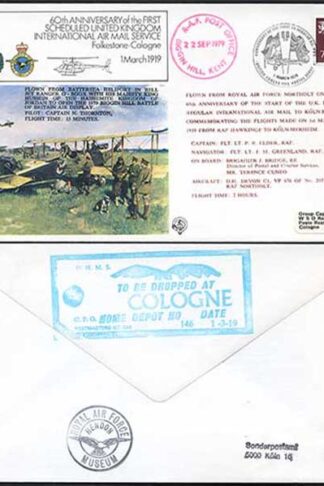 FF1-Aa 60th Ann of the 1st Scheduled UK Int Air Mail Service Standard (A)