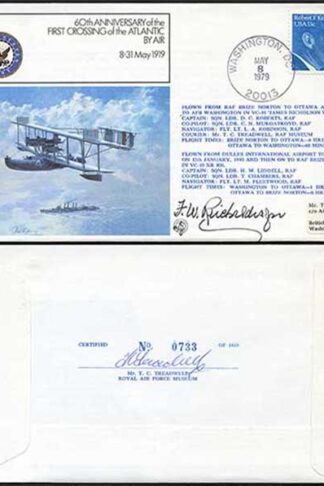 FF2c 60th Ann of the 1st Crossing of the Atlantic by air Signed by F.W Reicheld