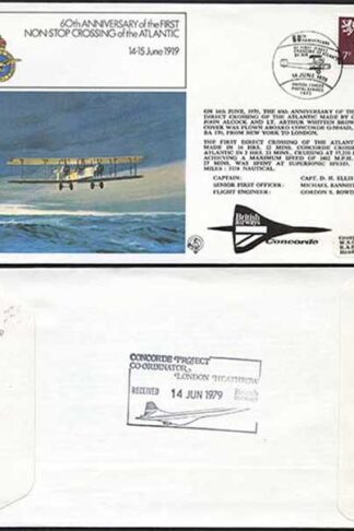 FF3a 60th Ann of the 1st Non-Stop Crossing of the Atlantic Standard Cover (A)