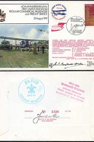 FF7c 1st UK Regular Commercial Passenger and Freight Service Signed Cover