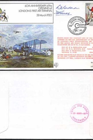 FF14b 60th Ann Opening of Londons 1st Air Terminal Signed by Pilot and Nav (A)